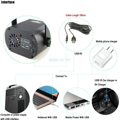 UV LED Stage Disco Light R&G Laser