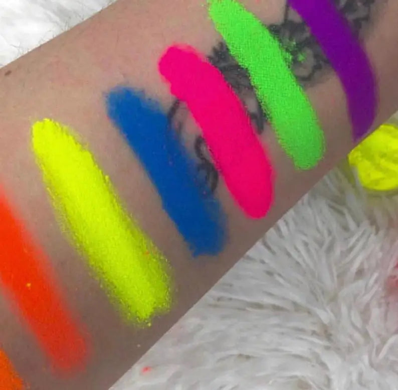 1 lot de poudre à ongles fluo, ombre à paupières, poussière, effet fluorescent