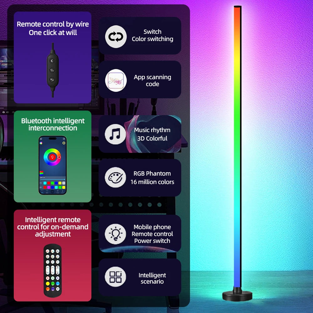 RGB LED Floor Lamp Remote APP Control