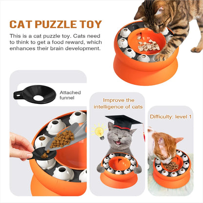 Cat Bowl Puzzle Toy Leak Food Slowly