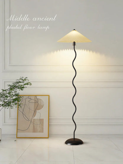 Nordic Minimalist Pleated Fabric Led Floor Lamp