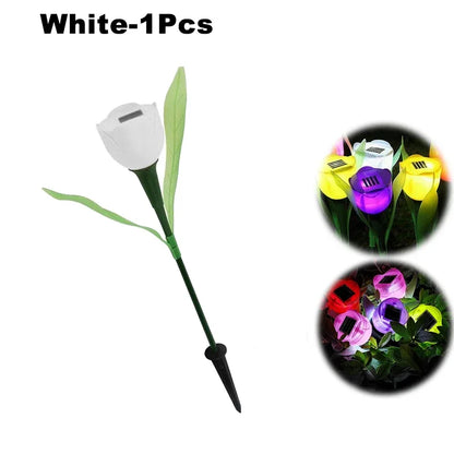 Solar LED Light Outdoor Tulip Rose Flower