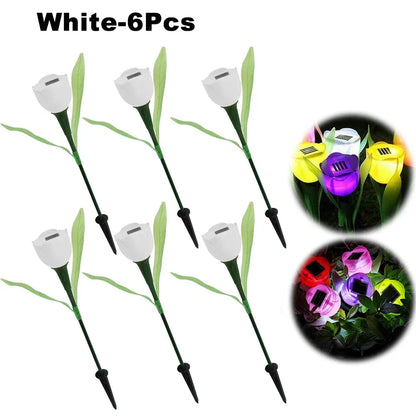 Solar LED Light Outdoor Tulip Rose Flower