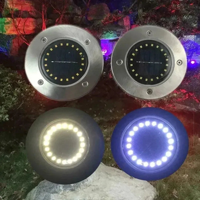 Disco de energía LED solar para jardín al aire libre