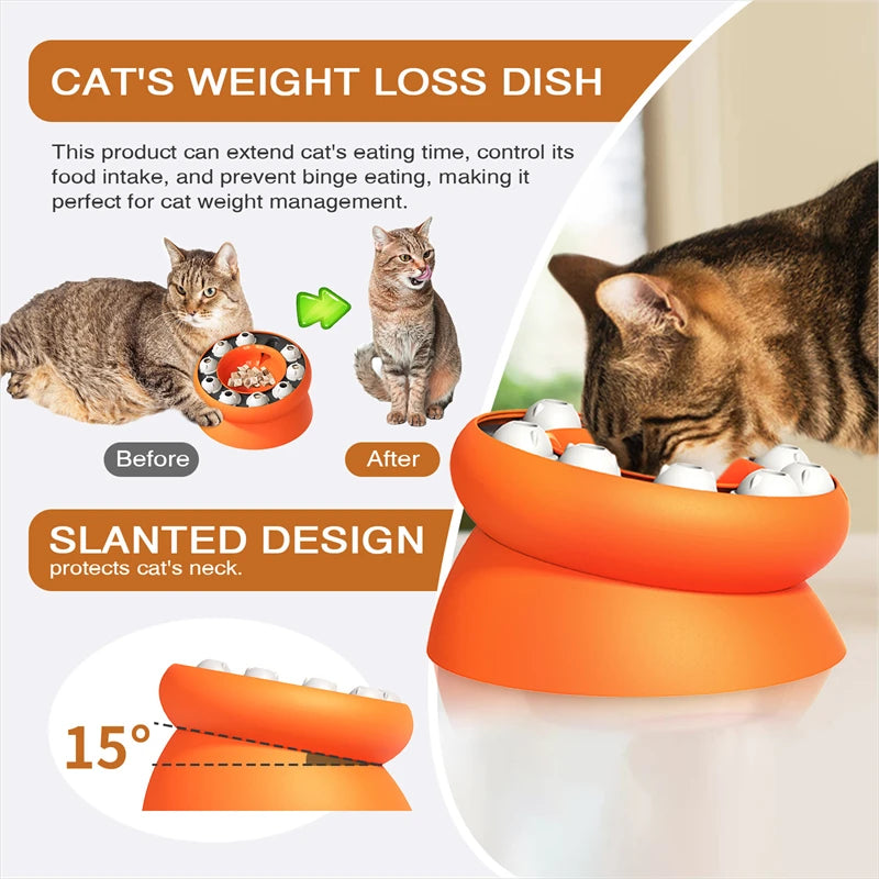 Cat Bowl Puzzle Toy Leak Food Slowly