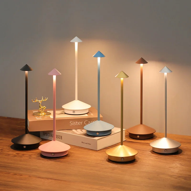 LED Rechargeable Touch Metal Table Lamp