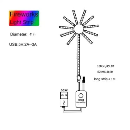 Rgbic Firework Led Strip Light Bluetooth