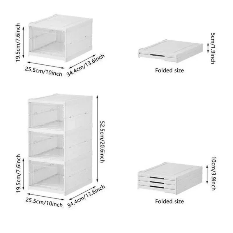 Caja de zapatos de plástico grueso a prueba de polvo