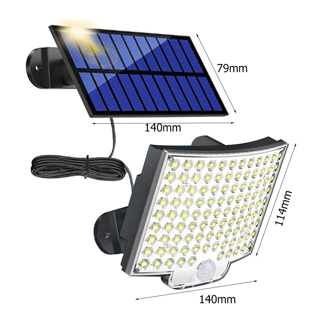 LED Split Solar Human Body Sensor Light High Capacity Battery Wall Decorative Lamp Security Motion Outdoor Lamp for Patio Garden