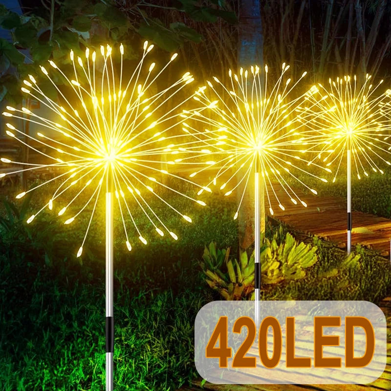 NEW Solar Firework Pathway Lights