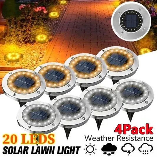 Solar LED Power Disk Outdoor Garden