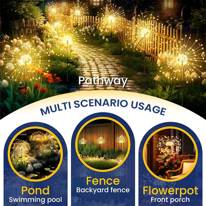 NEW Solar Firework Pathway Lights