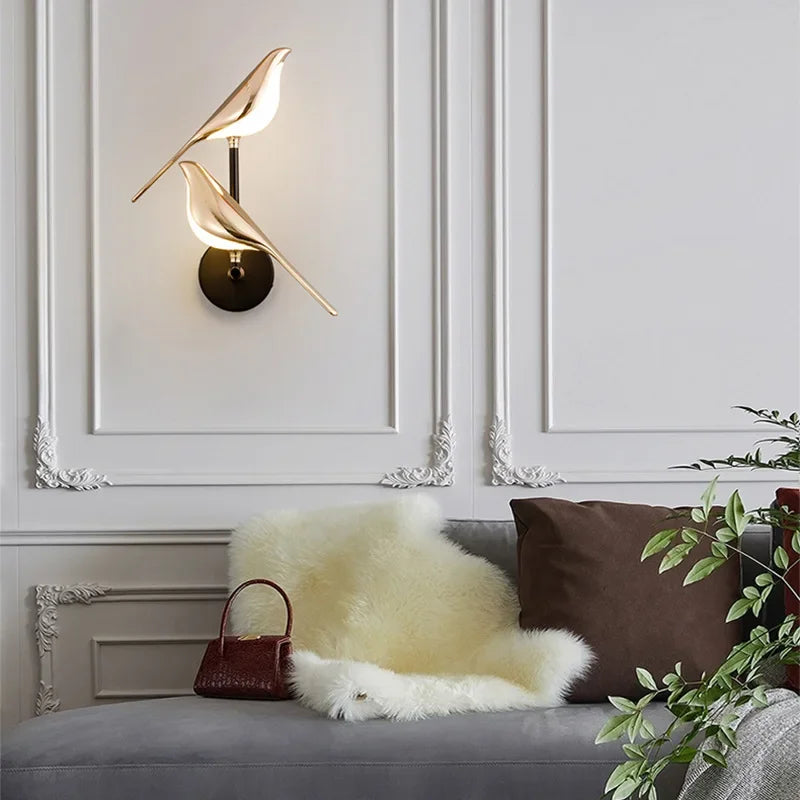 Magpie Ceiling Chandelier Bird Led