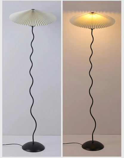 Nordic Minimalist Pleated Fabric Led Floor Lamp