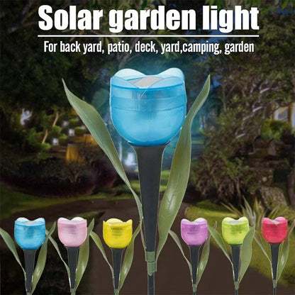 Solar LED Light Outdoor Tulip Rose Flower