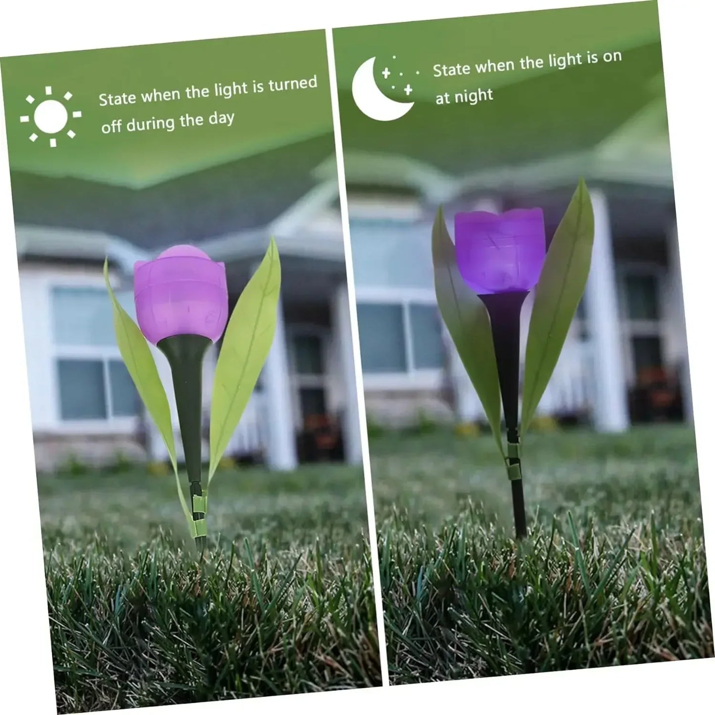 Solar LED Light Outdoor Tulip Rose Flower