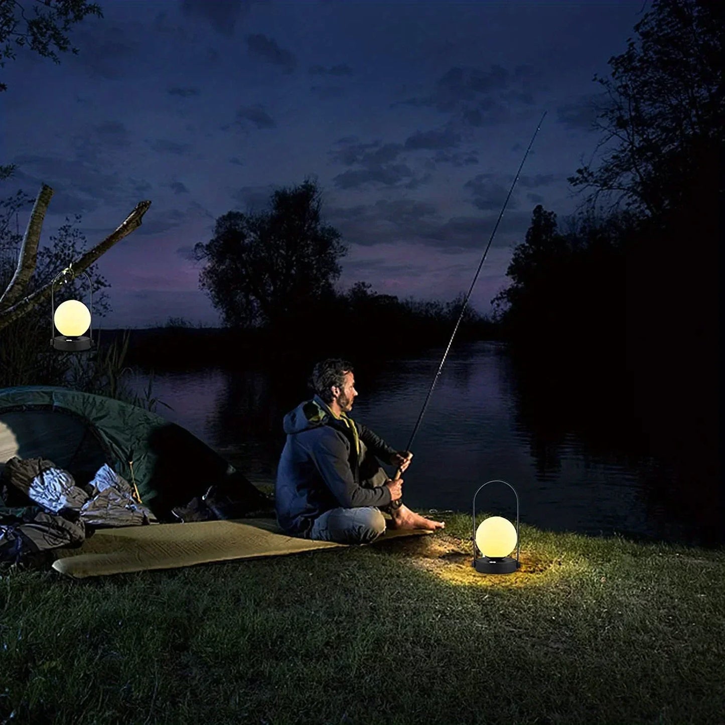 Portable Outdoor Hanging Metal Table Lamp