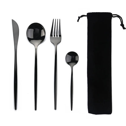 Set Stainless Steel Dinnerware