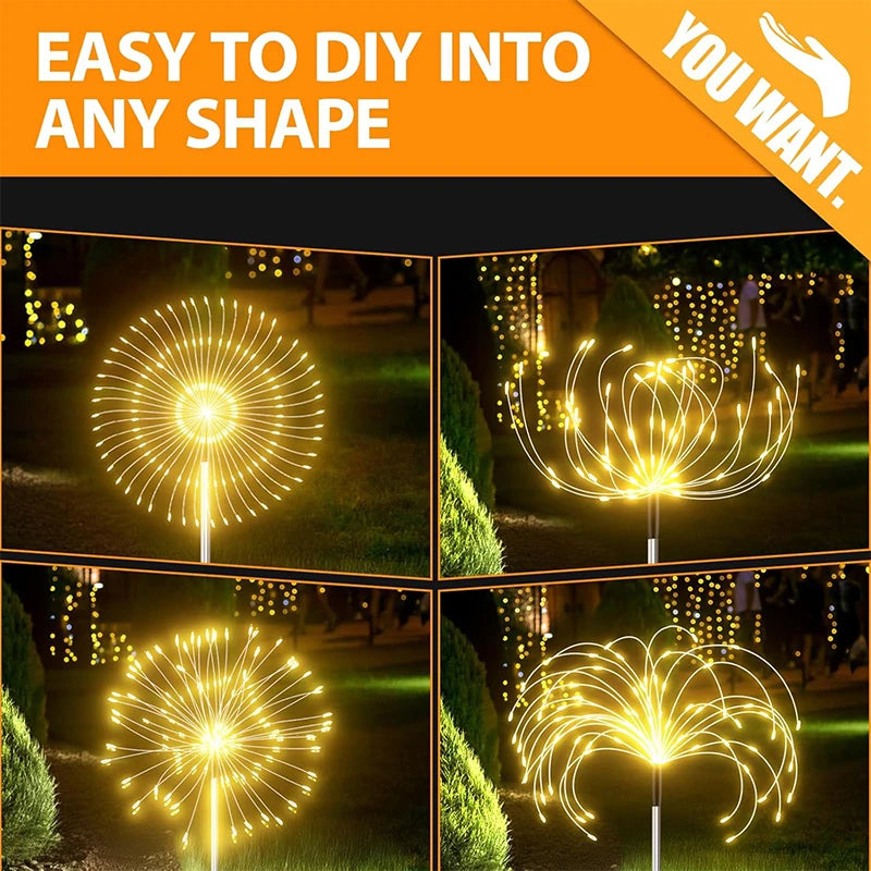 NEW Solar Firework Pathway Lights