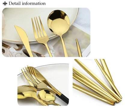 Set Stainless Steel Dinnerware