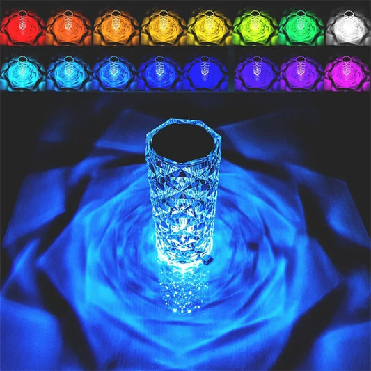 Rechargeable Changing Crystal Touch Table Lamp