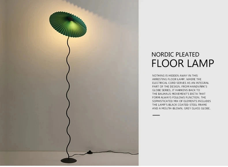 Nordic Minimalist Pleated Fabric Led Floor Lamp