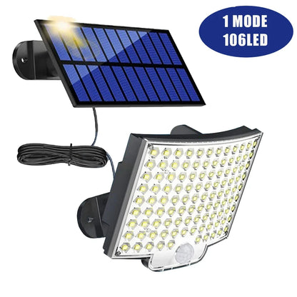 LED Split Solar Human Body Sensor Light High Capacity Battery Wall Decorative Lamp Security Motion Outdoor Lamp for Patio Garden