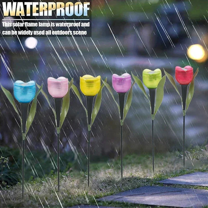 Solar LED Light Outdoor Tulip Rose Flower